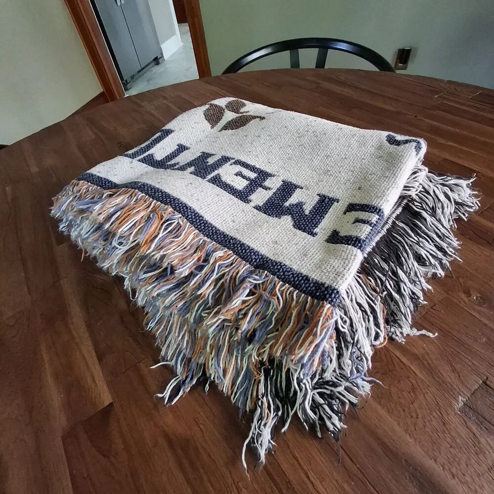 Retirement Woven Tapestry Throw Blanket Adirondack Chair Fringe Gift